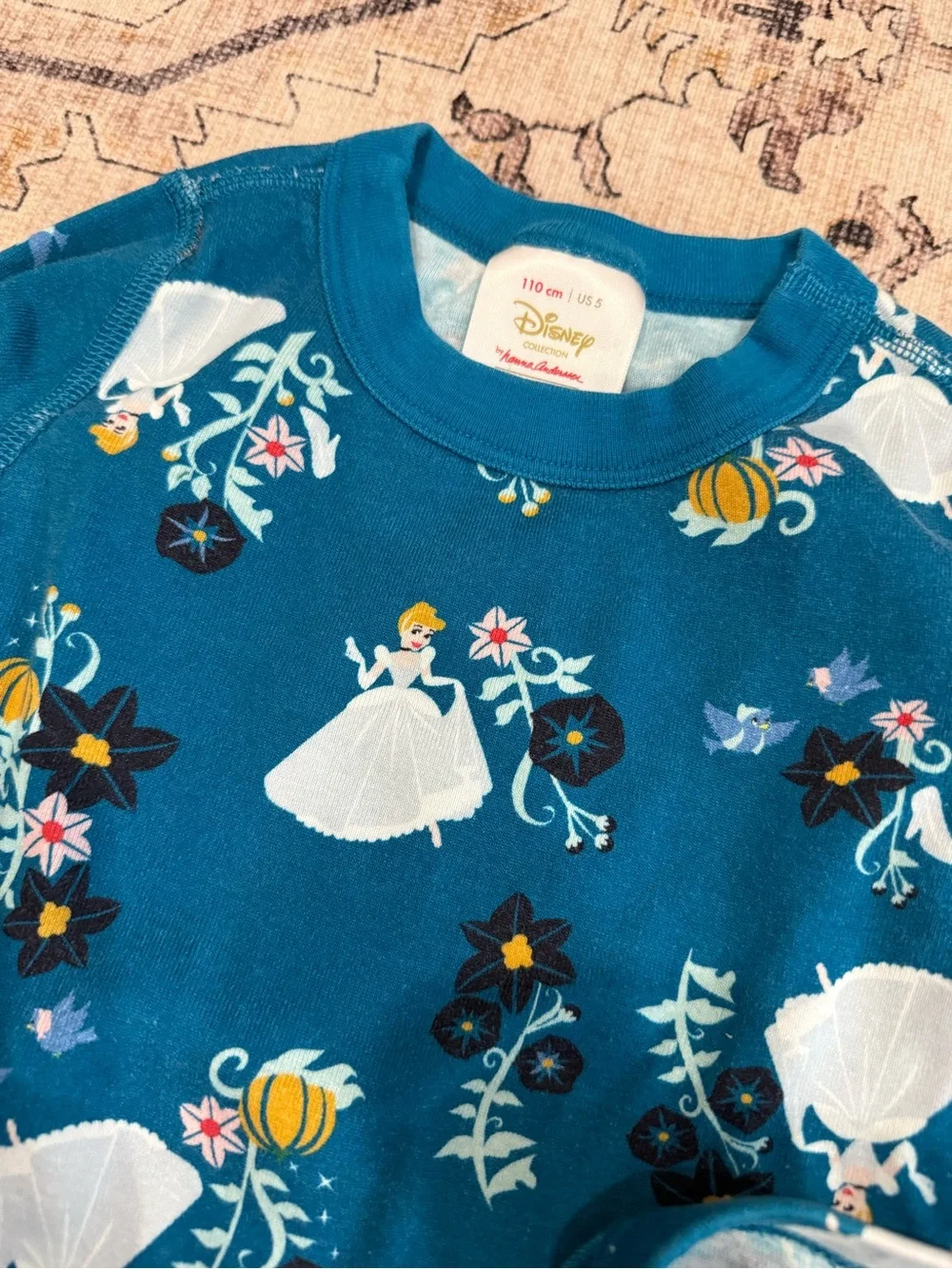 Hanna Andersson Disney Cinderella Long John pajama set- size 5